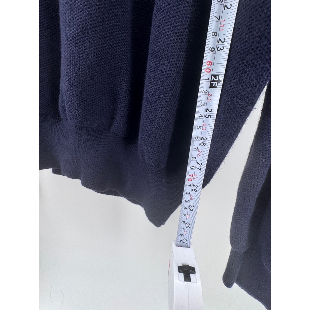 Polo Ralph Lauren Quarter Zip Sweater Mens XL Navy Blue Pima Cotton - Picture 13 of 14